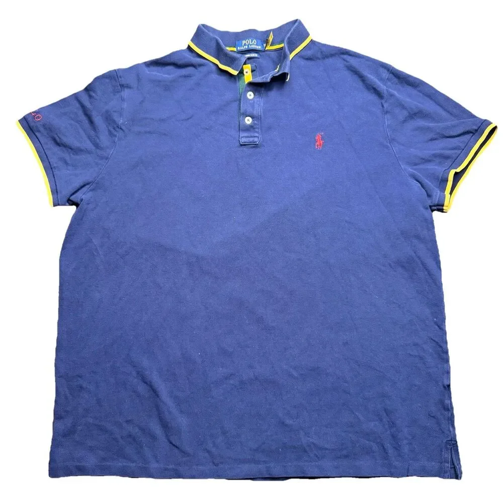 Polo Ralph Lauren Mens Polo XXL Custom Slim Fit Polo Short Sleeve Preppy Casual